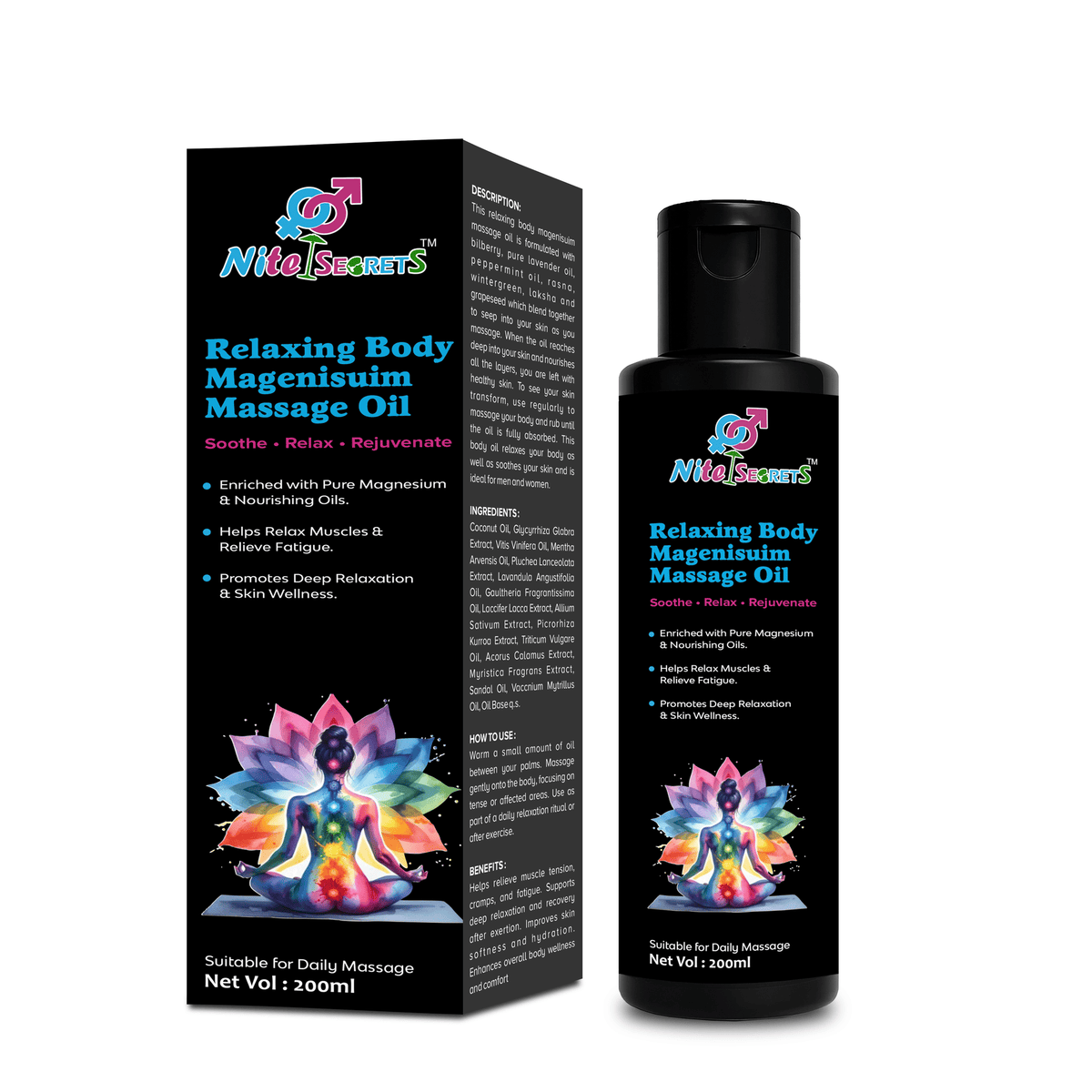 NiteSecrets Relaxing Body Magnesium Massage Oil – image 2
