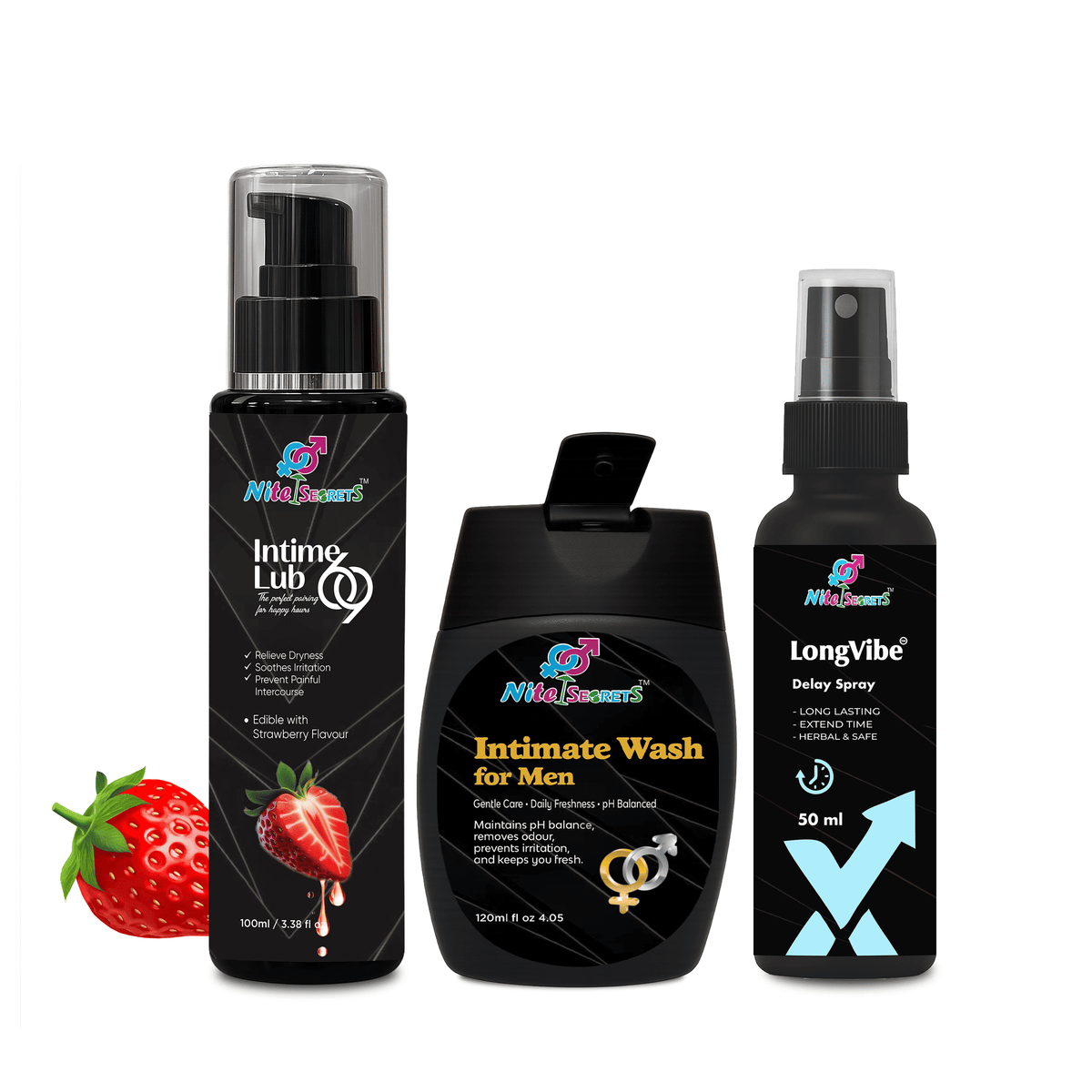Trio: Intimate Wash + LongVibe Delay Spray + Intime Lub 69 for Men – image 2