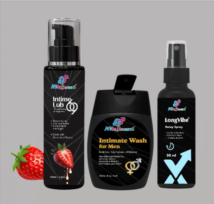 Trio: Intimate Wash + LongVibe Delay Spray + Intime Lub 69 for Men