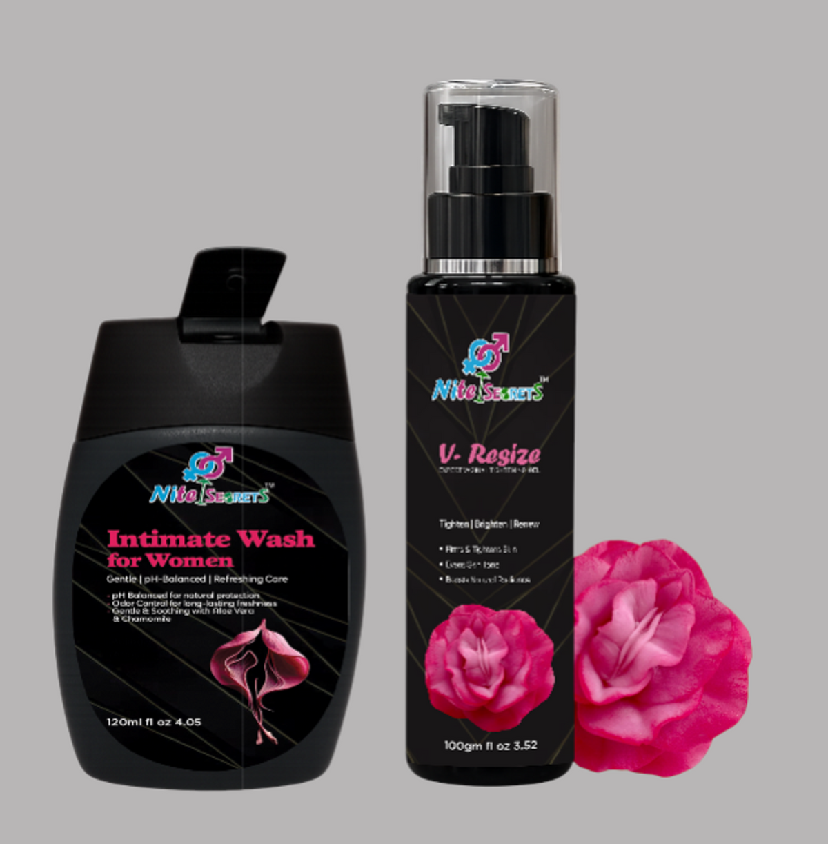 Duo: V-Resize Tightening Gel + Intimate Wash for Women