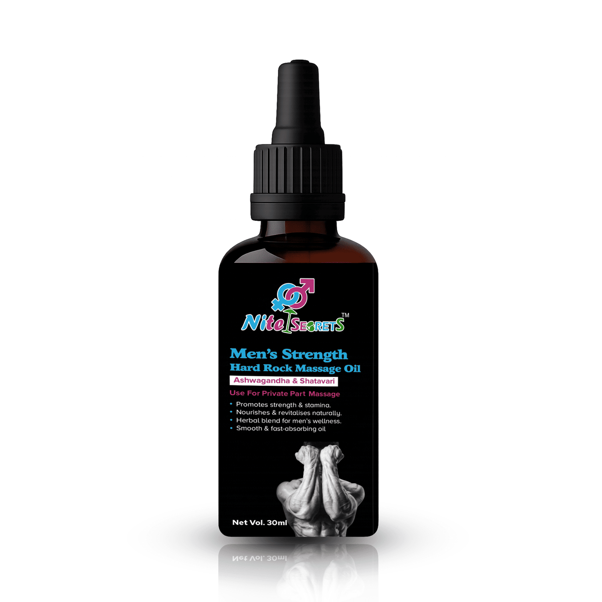 NiteSecrets Men’s Strength Hard Rock Herbal Massage Oil for Men – image 2