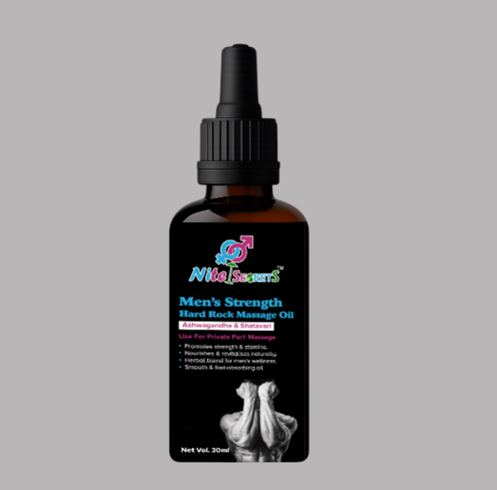 NiteSecrets Men’s Strength Hard Rock Herbal Massage Oil for Men