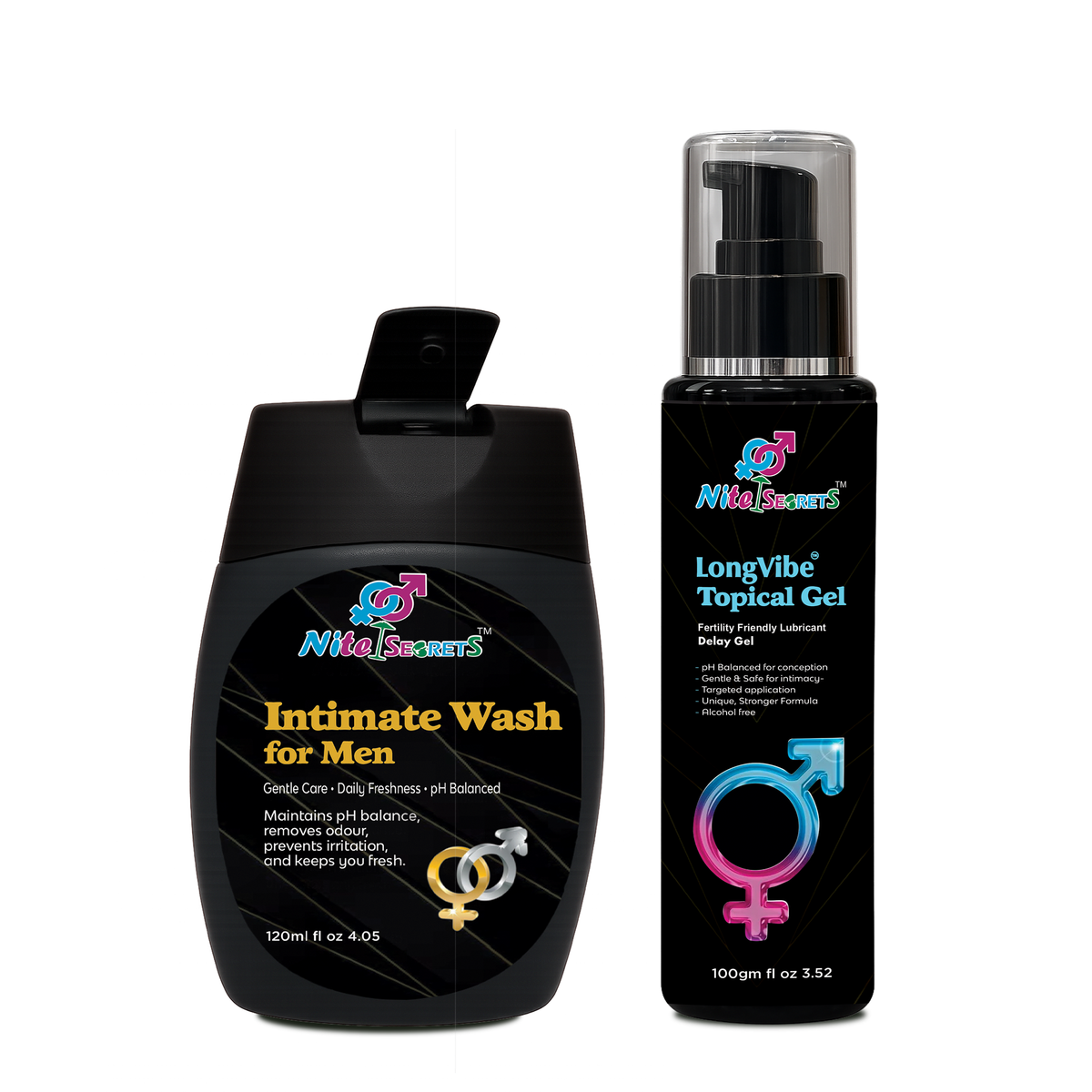Duo: Intimate Wash + LongVibe Delay Gel for Men