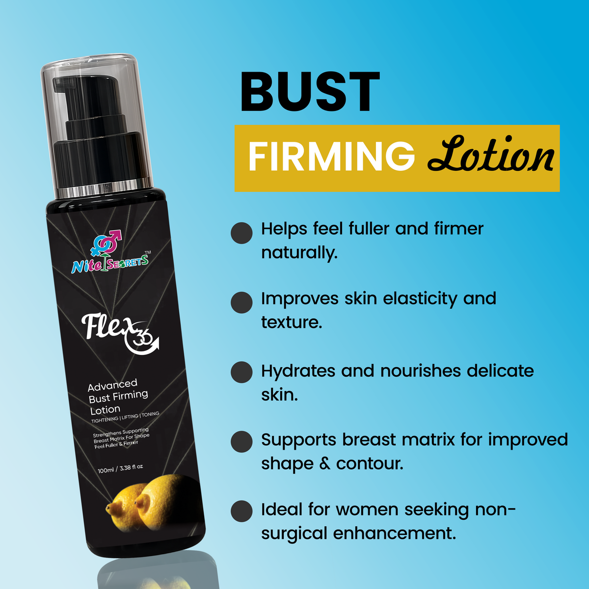 Trio: Intimate Wash + Flex 36 Bust Firming Lotion + V-Resize Tightening Gel for Women