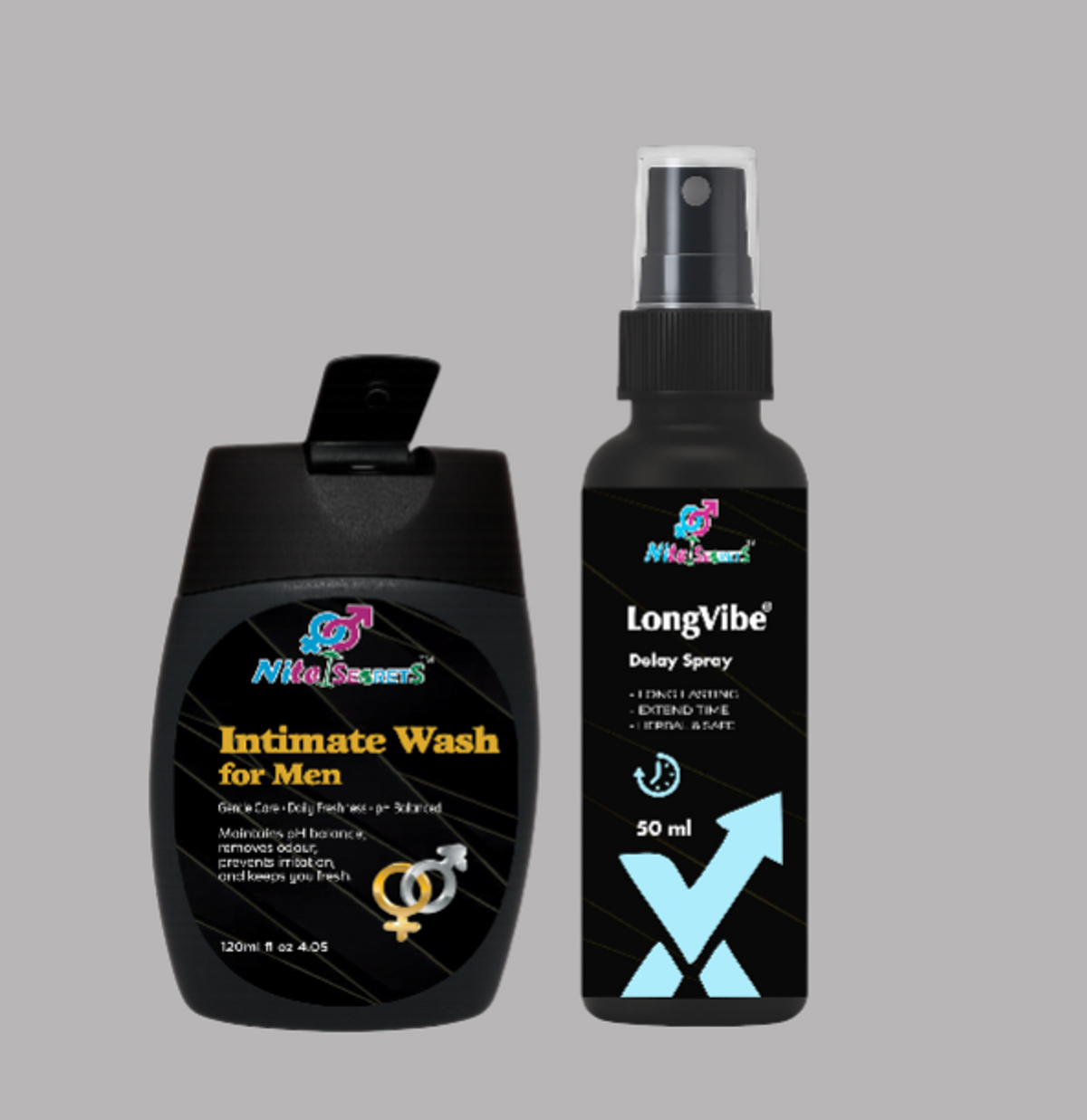 Duo: Intimate Wash + LongVibe Delay Spray for Men
